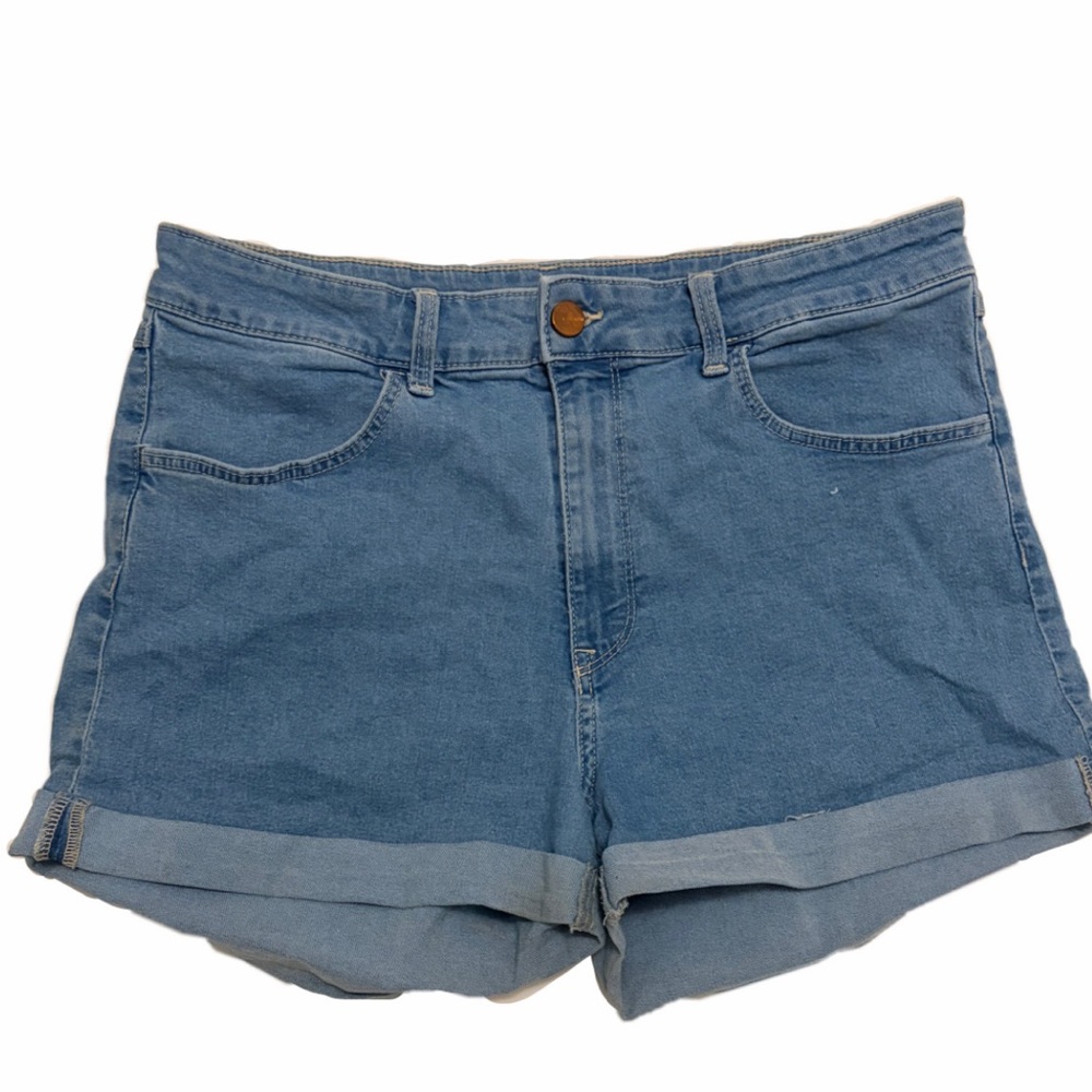 H&M Medium Blue Rolled Hem Denim Shorts
